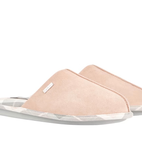 BARBOUR  Baby Pink Suede Upper Simone slippers UK 4 - Picture 1 of 11